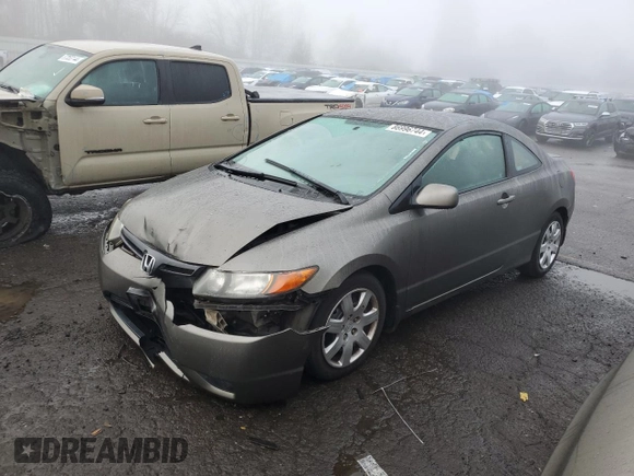 2006 Honda Civic Cpe LX with VIN 2HGFG11666H573117, listed as a Copart auction lot 86996744 with 195,733 mi miles and Salvage Title. Bid and sale history available at carsss.com. Image 1.