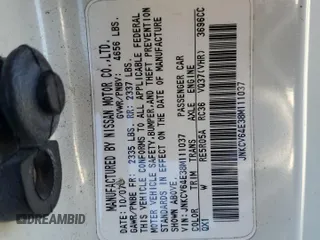 2008 Infiniti G37 Journey with VIN JNKCV64E38M111037, listed as a Copart auction lot 55706405 with 208,050 mi miles and Salvage Title. Bid and sale history available at DreamBid. Image 13.