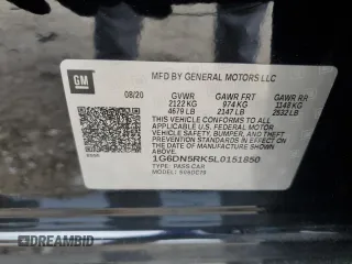 2020 Cadillac CT5 Premium Luxury with VIN 1G6DN5RK5L0151850, listed as a Copart auction lot 43774695 with 44,729 mi miles and Salvage Title. Bid and sale history available at DreamBid. Image 12.