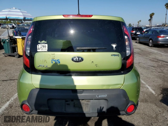 2016 Kia Soul with VIN KNDJN2A20G7835826, listed as a Copart auction lot 54736525 with 166,260 mi miles and Salvage Title. Bid and sale history available at carsss.com. Image 6.