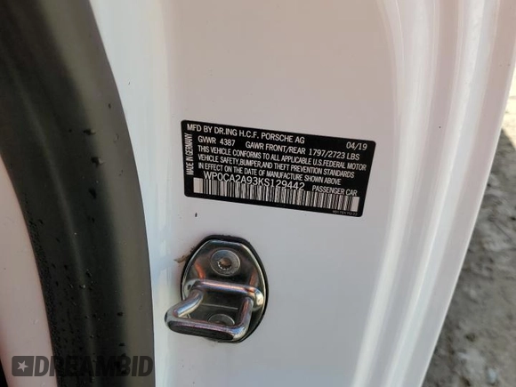 2019 Porsche 911 991 Carrera with VIN WP0CA2A93KS129442, listed as a Copart auction lot 76498174 with 12,337 mi miles and Non Repairable. Bid and sale history available at carsss.com. Image 13.