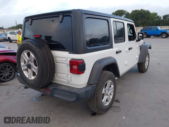 2019 Jeep Wrangler Unlimited Sport S with VIN 1C4HJXDG2KW500662, listed as a IAAI auction lot 42571152 with 45,067 mi miles and . Bid and sale history available at DreamBid. Image 4.