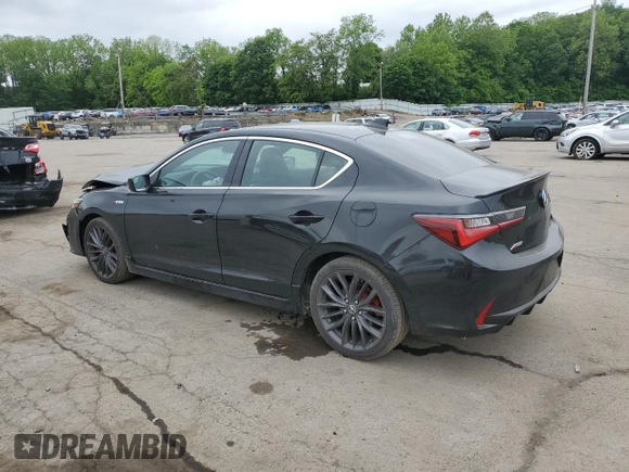 2022 Acura ILX Premium with VIN 19UDE2F84NA006009, listed as a Copart auction lot 58560215 with 57,539 mi miles and Salvage title. Bid and sale history available at DreamBid. Image 2.