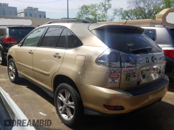 2008 Lexus RX 400h with VIN JTJGW31U082006748, listed as a Copart auction lot 54044035 with Not Provided miles and Clean Title. Bid and sale history available at DreamBid. Image 3.