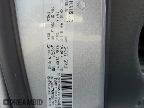 2019 Dodge Grand Caravan GT with VIN 2C4RDGEG5KR617980, listed as a Copart auction lot 55348535 with 276,888 mi miles and Clean Title. Bid and sale history available at DreamBid. Image 13.