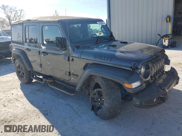 2022 Jeep Wrangler Unlimited Sport S with VIN 1C4HJXDG0NW225815, listed as a Copart auction lot 84528824 with 53,621 mi miles and Salvage Title. Bid and sale history available at carsss.com. Image 4.