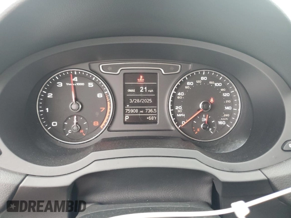 2015 Audi Q3 2.0T Premium Plus with VIN WA1EFCFS8FR000535, listed as a Copart auction lot 50713485 with 75,908 mi miles and Salvage Title. Bid and sale history available at carsss.com. Image 9.