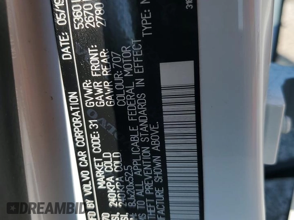 2020 Volvo XC60 Momentum z VIN YV4102RK0L1416470, wystawiony jako Copart lot #60499925 z przebiegiem 38 655 mil mil oraz Szkoda całkowita • Salvage title. Historia ofert i sprzedaży dostępna na DreamBid. Obrazek 14.