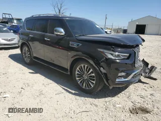 2018 Infiniti QX80 with VIN JN8AZ2NE9J9192420, listed as a Copart auction lot 71944594 with 74,376 mi miles and Salvage Title. Bid and sale history available at carsss.com. Image 4.