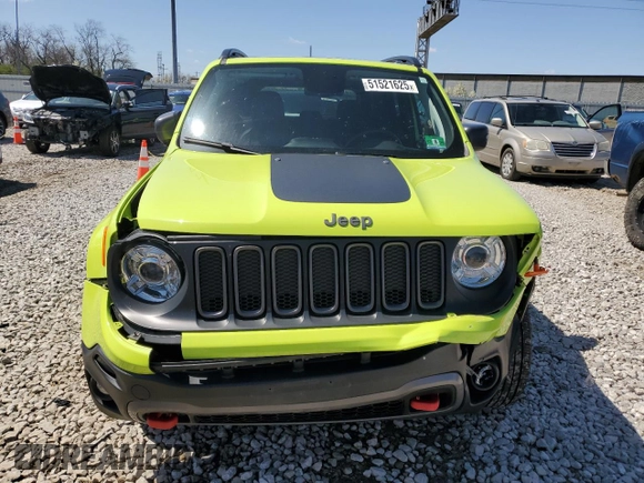2018 Jeep Renegade Trailhawk with VIN ZACCJBCB0JPH49959, listed as a Copart auction lot 51521625 with 37,152 mi miles and Salvage Title. Bid and sale history available at carsss.com. Image 5.