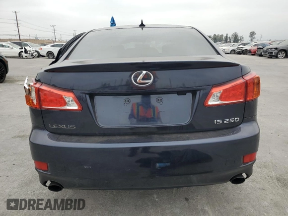 2010 Lexus IS 250 with VIN JTHBF5C21A5111287, listed as a Copart auction lot 53585745 with 158,516 mi miles and Salvage title. Bid and sale history available at DreamBid. Image 6.