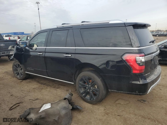 2020 Ford Expedition Max Platinum with VIN 1FMJK1MT5LEA95117, listed as a Copart auction lot 43790615 with 0 mi miles and Non Repairable. Bid and sale history available at carsss.com. Image 2.