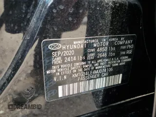 2021 Genesis G70 3.3T with VIN KMTG34LE4MU074106, listed as a Copart auction lot 69973094 with 45,812 mi miles and Salvage Title. Bid and sale history available at carsss.com. Image 12.