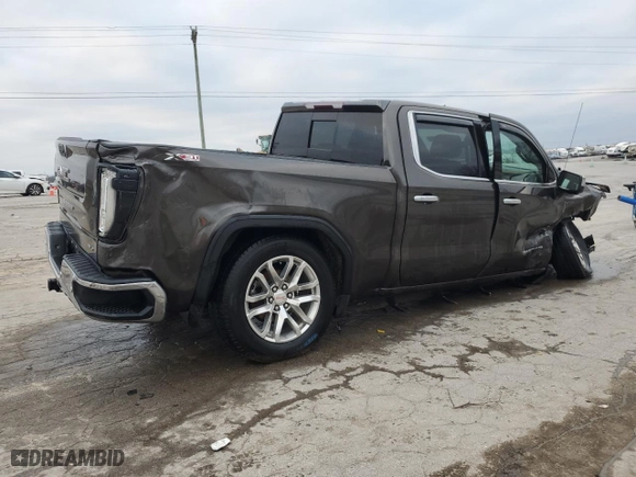 2019 GMC Sierra 1500 SLT with VIN 1GTU9DED2KZ322373, listed as a Copart auction lot 45382825 with 74,890 mi miles and Salvage Title. Bid and sale history available at carsss.com. Image 3.