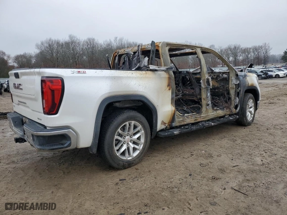 2019 GMC Sierra 1500 SLT with VIN 3GTU9DEL0KG301903, listed as a Copart auction lot 86650114 with 0 mi miles and Salvage Title. Bid and sale history available at carsss.com. Image 3.
