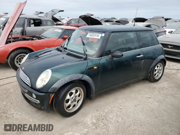 2003 MINI Hardtop with VIN WMWRC33443TC44252, listed as a Copart auction lot 74892414 with Not provided miles and Non repairable. Bid and sale history available at DreamBid. Image 1.