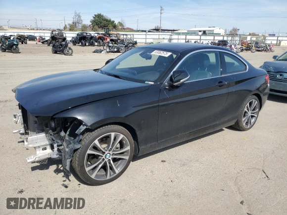 2018 BMW 2 Series 230i xDrive with VIN WBA2J3C51JVA52384, listed as a Copart auction lot 53062575 with 73,124 mi miles and Salvage Title. Bid and sale history available at carsss.com. Image 1.
