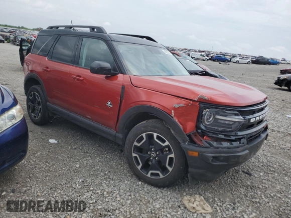 2022 Ford Bronco Sport Outer Banks with VIN 3FMCR9C6XNRD94682, listed as a Copart auction lot 59913785 with 25,201 mi miles and Salvage title. Bid and sale history available at DreamBid. Image 4.