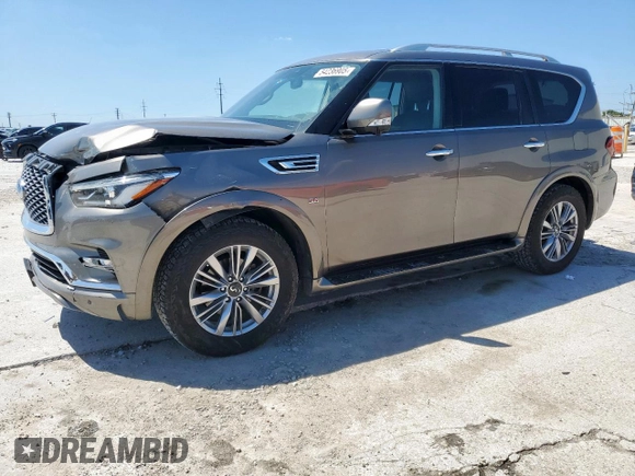2019 Infiniti QX80 Luxe z VIN JN8AZ2NF2K9688380, wystawiony jako Copart lot #54236905 z przebiegiem 106 518 mil mil oraz Szkoda całkowita • Salvage title. Historia ofert i sprzedaży dostępna na DreamBid. Obrazek 1.