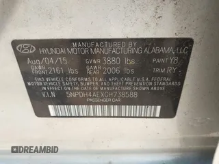 2016 Hyundai Elantra SE with VIN 5NPDH4AEXGH738588, listed as a IAAI auction lot 42472753 with 134,187 mi miles and . Bid and sale history available at DreamBid. Image 9.