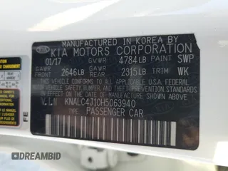 2017 Kia Cadenza Premium with VIN KNALC4J10H5063940, listed as a Copart auction lot 83557634 with 79,129 mi miles and Non Repairable. Bid and sale history available at carsss.com. Image 15.
