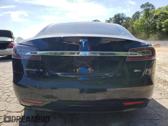 2017 Tesla Model S 100D with VIN 5YJSA1E28HF192397, listed as a Copart auction lot 55455995 with 90,534 mi miles and Salvage title. Bid and sale history available at DreamBid. Image 6.