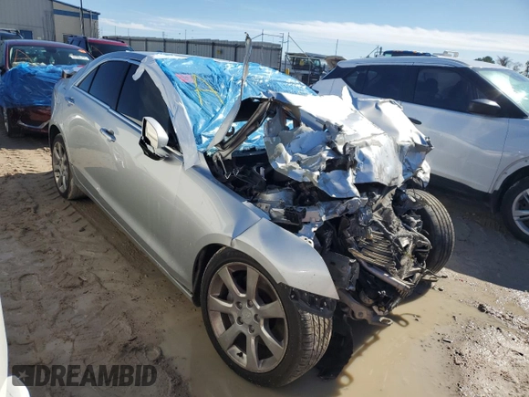 2015 Cadillac ATS Sedan Luxury RWD with VIN 1G6AB5RX1F0101197, listed as a Copart auction lot 87817035 with 0 mi miles and Salvage Title. Bid and sale history available at carsss.com. Image 4.