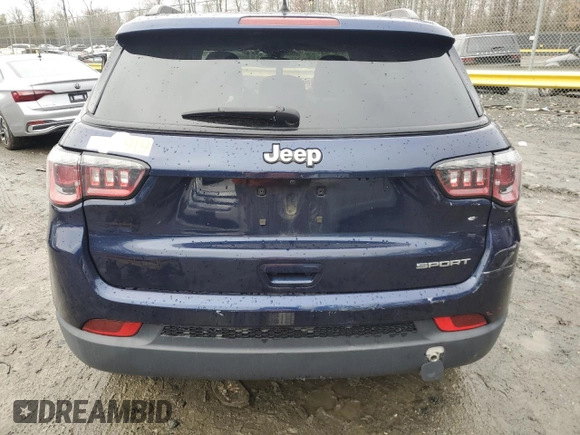 2018 Jeep Compass Sport with VIN 3C4NJCAB0JT233367, listed as a Copart auction lot 85420204 with 105,812 mi miles and Salvage Title. Bid and sale history available at carsss.com. Image 6.