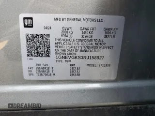 2024 Chevrolet Traverse AWD LT with VIN 1GNEVGKS3RJ158927, listed as a Copart auction lot 63403505 with 26,329 mi miles and Clean title. Bid and sale history available at DreamBid. Image 14.