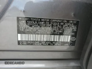 2022 Lexus LS with VIN JTHD51FF4N5017316, listed as a Copart auction lot 78381644 with 8,936 mi miles and Salvage Title. Bid and sale history available at carsss.com. Image 12.