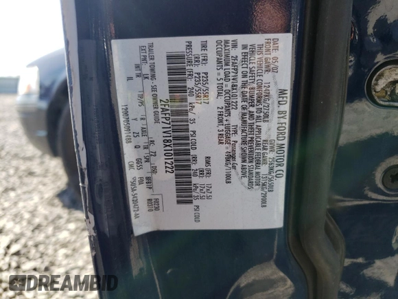 2008 Ford Police Interceptor с VIN 2FAFP71V18X101222, выставлен на аукционе Copart как лот 54876975 с пробегом Не указан миль и Списание • Salvage title. История ставок и продаж доступна на DreamBid. Изображение 12.
