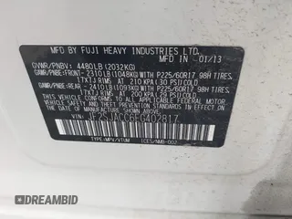 2014 Subaru Forester 2.5i Premium with VIN JF2SJACC6EG402817, listed as a IAAI auction lot 42077150 with 133,899 mi miles. Bid and sale history available at carsss.com. Image 9.