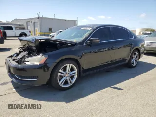 2014 Volkswagen Passat SE with VIN 1VWBT7A34EC072923, listed as a Copart auction lot 53858025 with 104,547 mi miles and Salvage title. Bid and sale history available at DreamBid. Image 1.