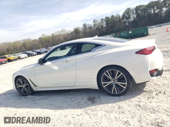 2021 Infiniti Q60 Luxe with VIN JN1EV7KK0MM410099, listed as a Copart auction lot 48942315 with 34,017 mi miles and Salvage Title. Bid and sale history available at DreamBid. Image 2.