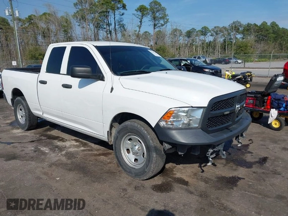 2018 Ram 1500 Tradesman with VIN 1C6RR6FG6JS347673, listed as a IAAI auction lot 41692169 with 121,631 mi miles and . Bid and sale history available at DreamBid. Image 1.