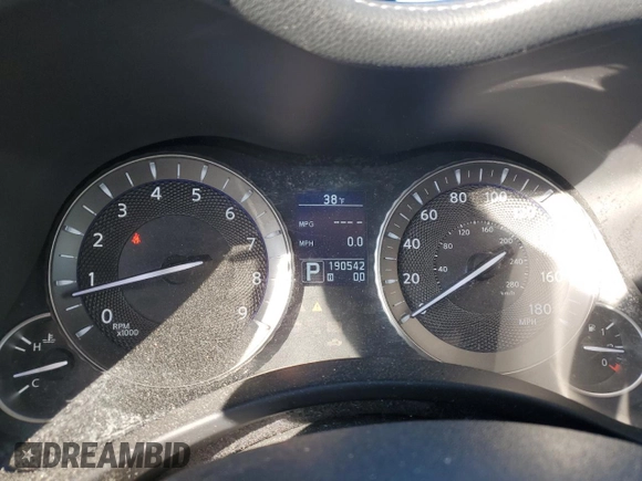 2012 Infiniti M37 with VIN JN1BY1AR6CM392633, listed as a Copart auction lot 80099504 with 190,542 mi miles and Salvage Title. Bid and sale history available at carsss.com. Image 9.
