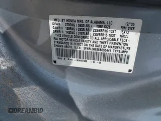 2006 Honda Odyssey EX-L with VIN 5FNRL38626B055441, listed as a IAAI auction lot 42073227 with 210,360 mi miles. Bid and sale history available at carsss.com. Image 9.