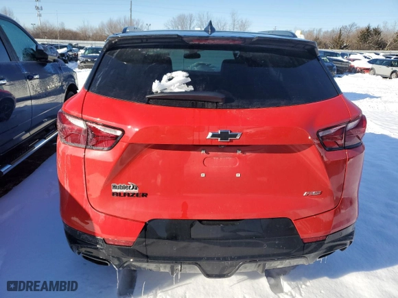 2022 Chevrolet Blazer RS with VIN 3GNKBERS9NS169056, listed as a Copart auction lot 41665325 with 28,686 mi miles and Salvage Title. Bid and sale history available at carsss.com. Image 6.