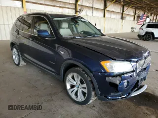 2014 BMW X3 xDrive35i with VIN 5UXWX7C5XE0E81308, listed as a Copart auction lot 52182575 with 110,137 mi miles and Salvage Title. Bid and sale history available at DreamBid. Image 4.