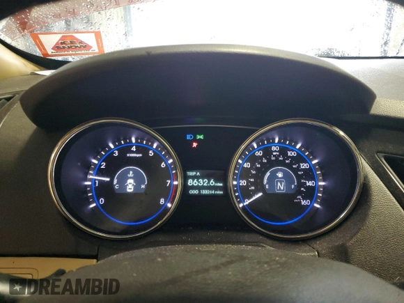 2013 Hyundai Sonata Limited with VIN 5NPEC4AC1DH626369, listed as a Copart auction lot 52663825 with 133,264 mi miles and Salvage Title. Bid and sale history available at carsss.com. Image 9.
