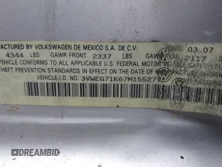 2007 Volkswagen Jetta Wolfsburg Edition с VIN 3VWEG71K67M155277, выставлен на аукционе IAAI как лот 42348863 с пробегом 141 788 миль миль и . История ставок и продаж доступна на DreamBid. Изображение 9.