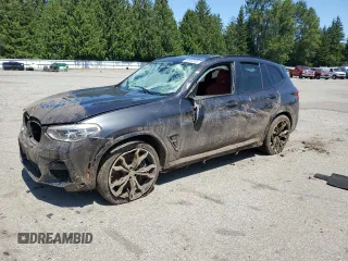 2020 BMW X3 M Competition with VIN 5YMTS0C01LLT10946, listed as a Copart auction lot 59584345 with Not provided miles and Salvage title. Bid and sale history available at DreamBid. Image 1.