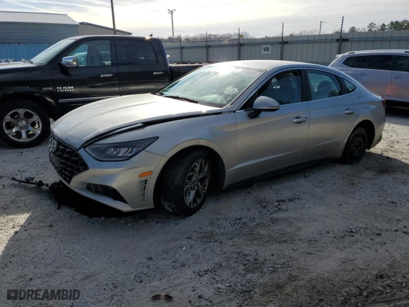 2020 Hyundai Sonata SEL with VIN 5NPEF4JA0LH027077, listed as a Copart auction lot 45607045 with 75,340 mi miles and Salvage Title. Bid and sale history available at carsss.com. Image 1.