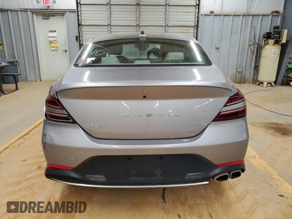 2023 Genesis G70 2.0T with VIN KMTG34TA2PU131582, listed as a Copart auction lot 41963835 with 28,512 mi miles and Non Repairable. Bid and sale history available at DreamBid. Image 6.