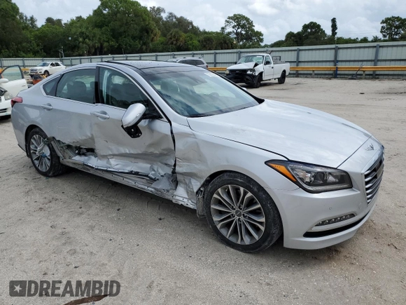 2017 Genesis G80 3.8L with VIN KMHGN4JE4HU195568, listed as a Copart auction lot 73215344 with 46,976 mi miles and Non Repairable. Bid and sale history available at carsss.com. Image 4.