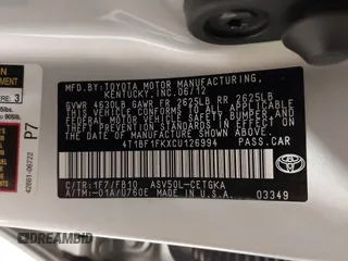 2012 Toyota Camry L with VIN 4T1BF1FKXCU126994, listed as a IAAI auction lot 41846958 with 71,575 mi miles. Bid and sale history available at carsss.com. Image 9.