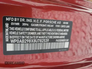 2008 Porsche Cayman S Design Edition с VIN WP0AB298X8U782539, выставлен на аукционе Copart как лот 71796704 с пробегом 111 786 миль миль и Списание • Salvage title. История ставок и продаж доступна на DreamBid. Изображение 12.
