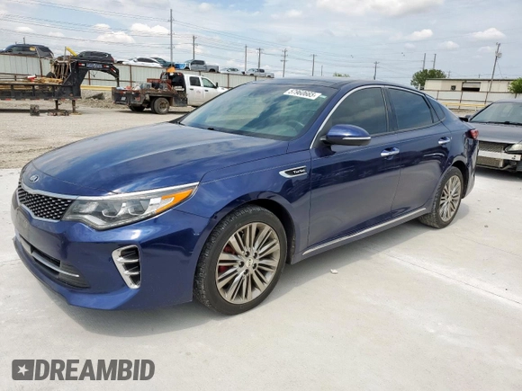 2017 Kia Optima SX Limited with VIN 5XXGV4L28HG142238, listed as a Copart auction lot 57960665 with 123,308 mi miles and Salvage title. Bid and sale history available at DreamBid. Image 1.