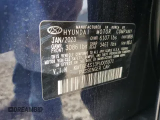 2023 Genesis G80 with VIN KMTGE4S13PU005971, listed as a Copart auction lot 74356713 with 23 mi miles and . Bid and sale history available at carsss.com. Image 12.