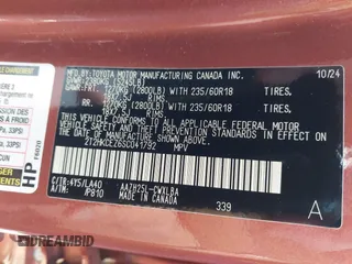 2025 Lexus NX 350h Luxury with VIN 2T2HKCEZ6SC041792, listed as a IAAI auction lot 42568589 with 13,469 mi miles and . Bid and sale history available at DreamBid. Image 9.